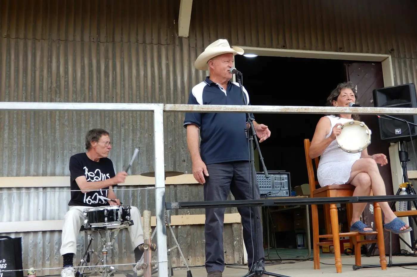 Andrew Steare, Tony Haley and Julie Gilmore entertained the crowd. PHOTO: Supplied