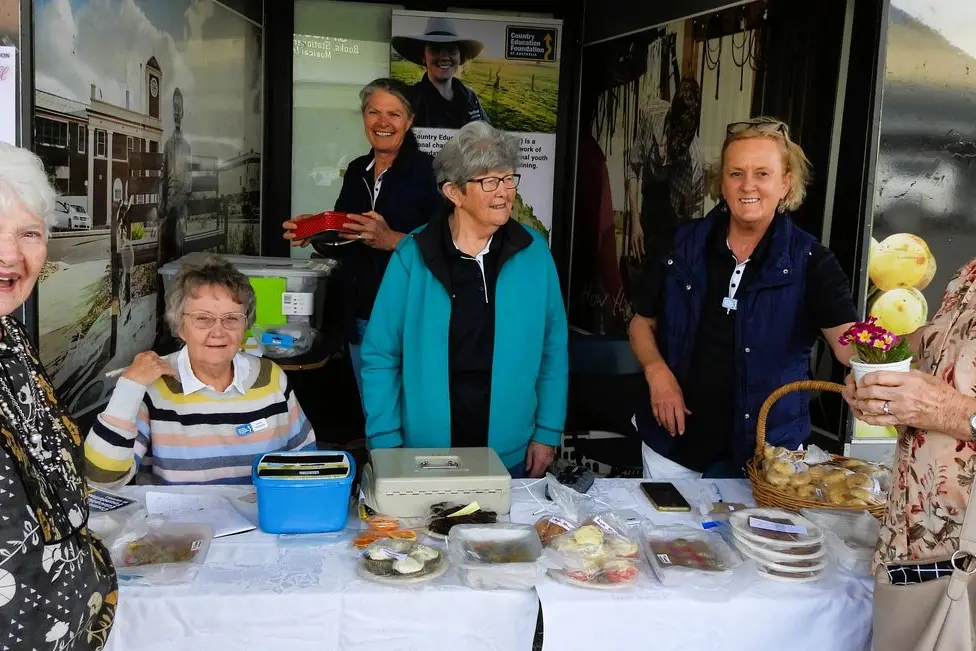 Jan Atcheson, Carol Hargrave, Margaret Carey, Jill Hodgson, Clemence Matchett and Helen Brown at a recent street stall. Image supplied.