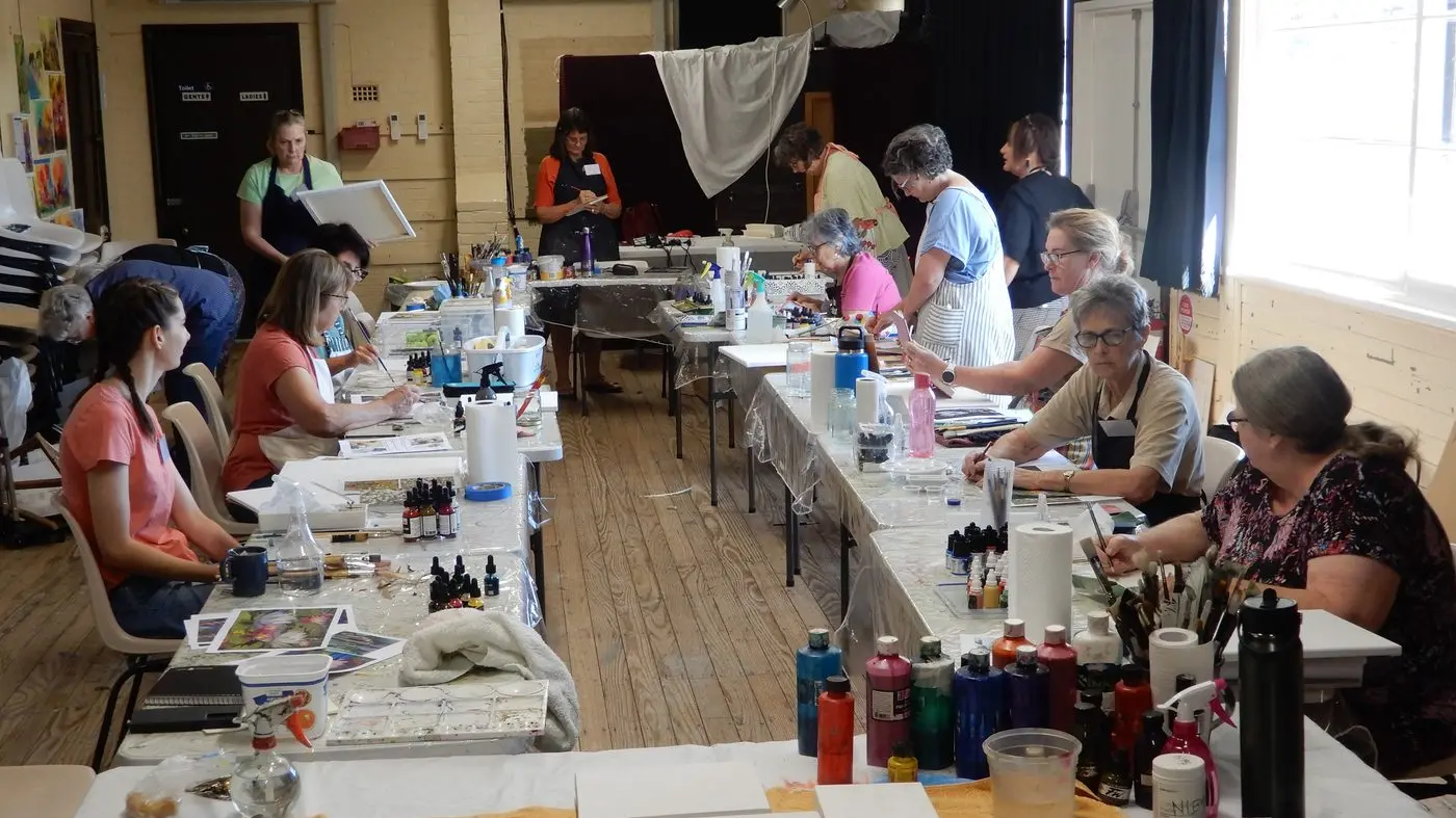 Grenfell Artists play with ink
