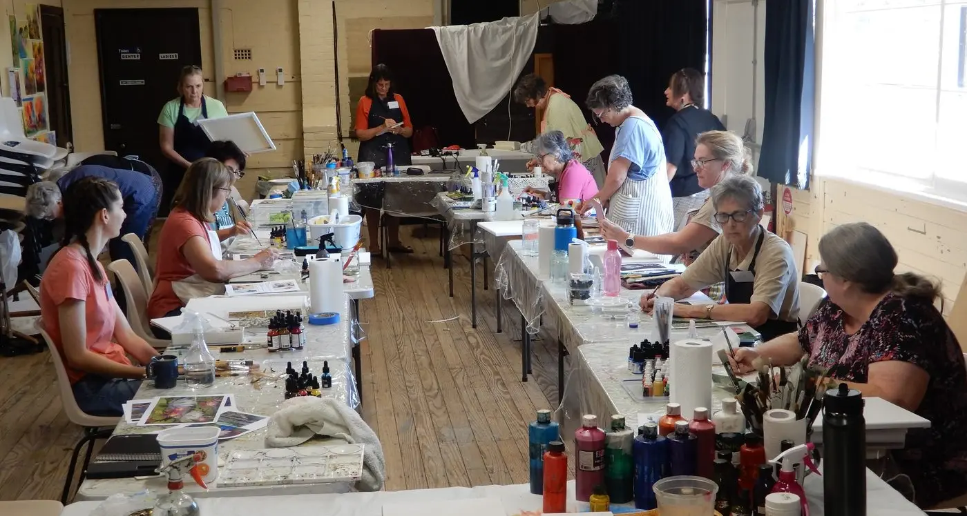 Grenfell Artists play with ink