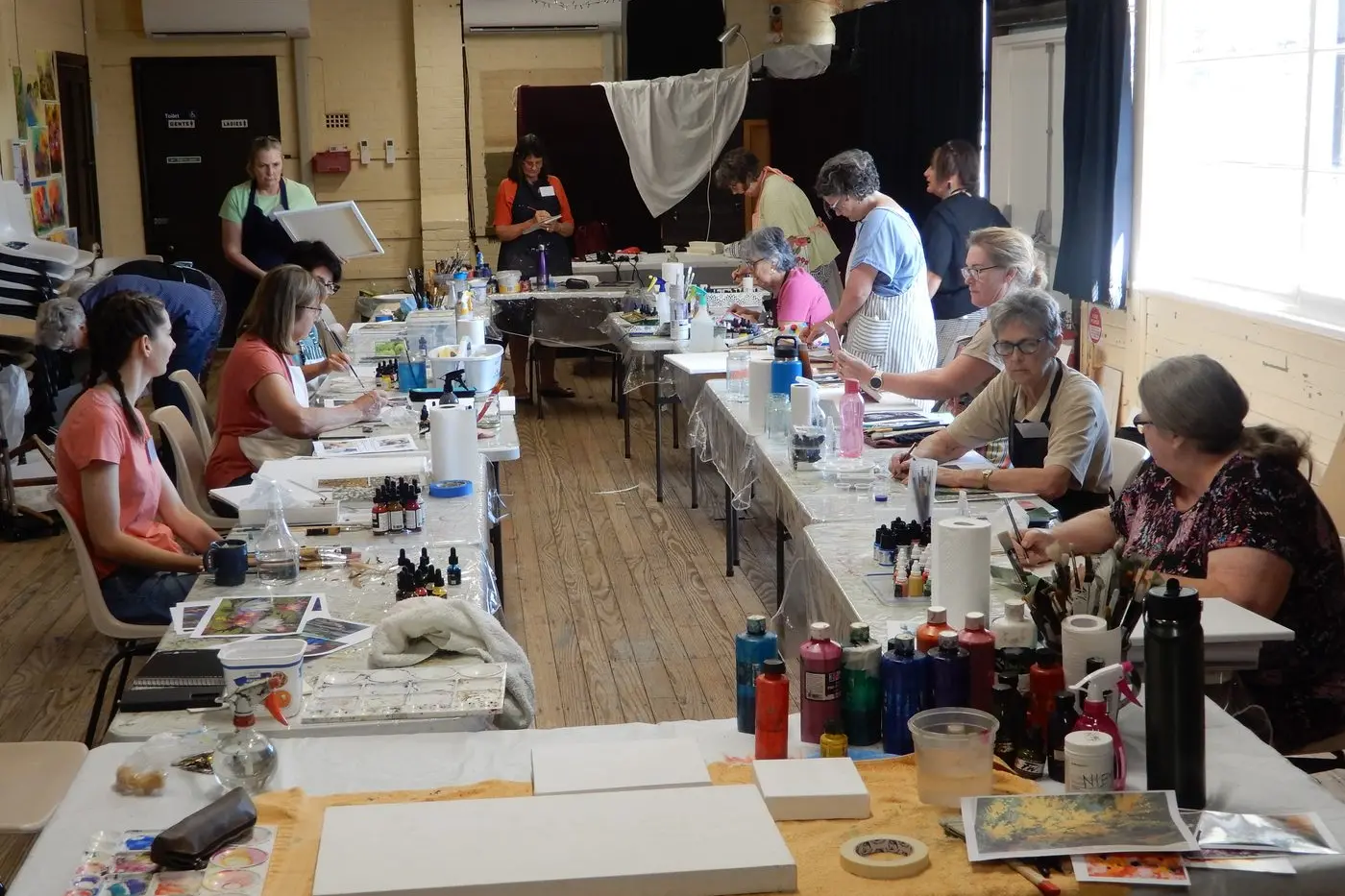 Grenfell Artists play with ink