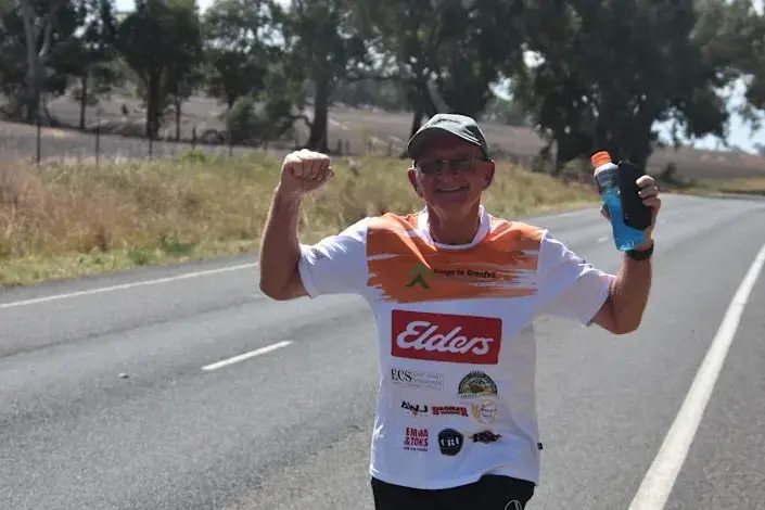 Cowra\\'s Troy Jones took part in the 2024 Cargo to Grenfell Walk. Photo Cara Kemp
