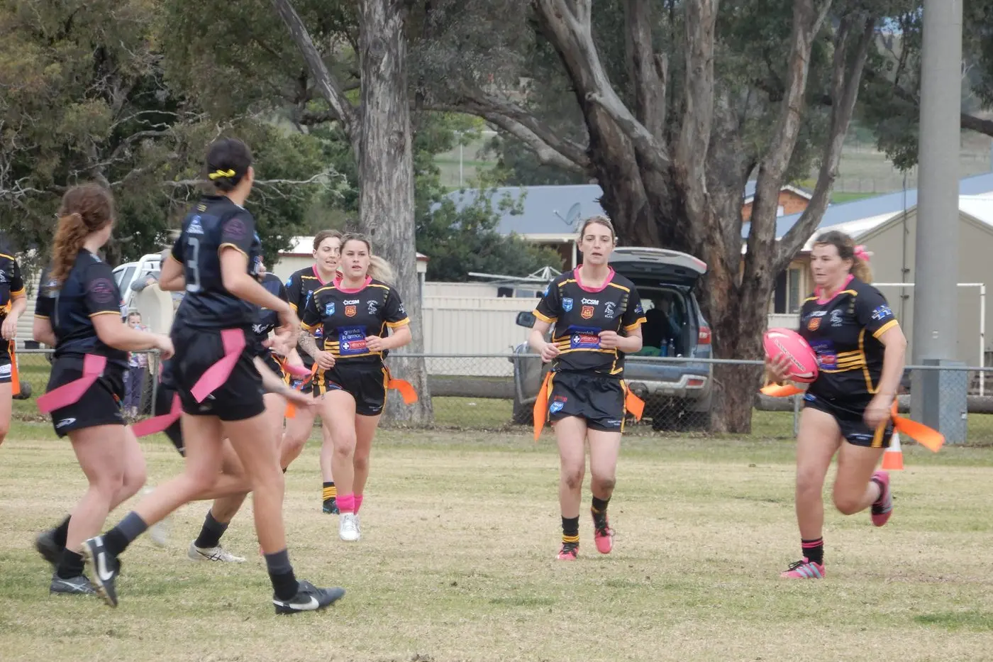 Grenfell League Tag took on Eugowra during the Woodbridge Cup Indigenous Round and Grenfell\\'s pink day. Image by Deidre Carroll.