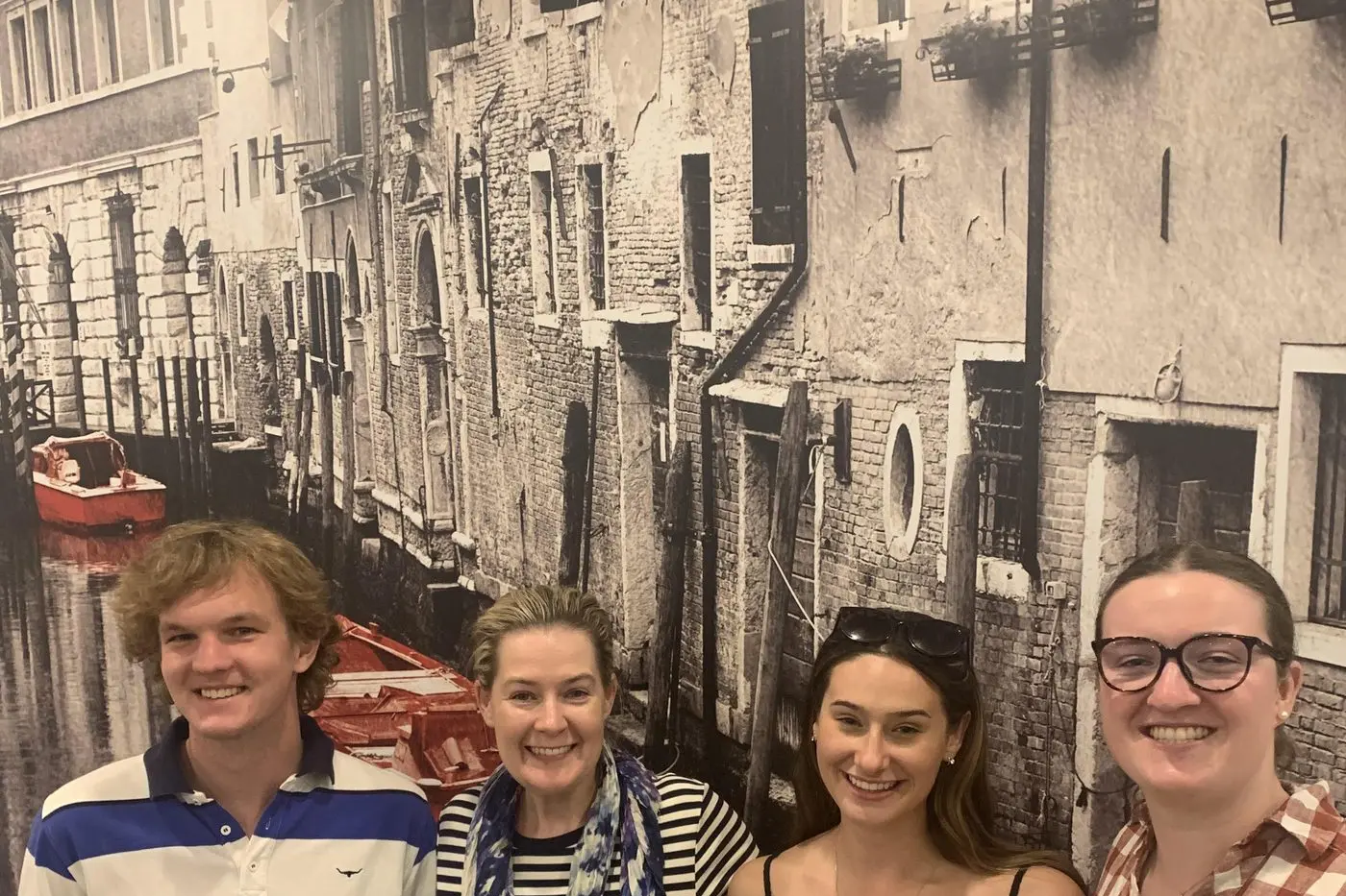 Country Education Foundation of Australia Manager of Partnerships, Hilary Matchett, second from the left, with CEF alumni, from left to right, Matthew Moorse, Kadee Gerhard-Scali and Laura Mannes, who are studying at Charles Sturt University Wagga Wagga.