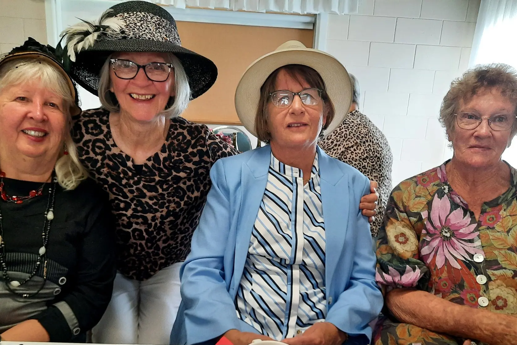 <p>Di Donahue, Kathleen McCue, Michele Johnson and Sally Norrie were supporting the Grenfell Branch of the Red Cross at their Melbourne Cup afternoon tea. PHOTOS: Kathleen McCue</p>\\n