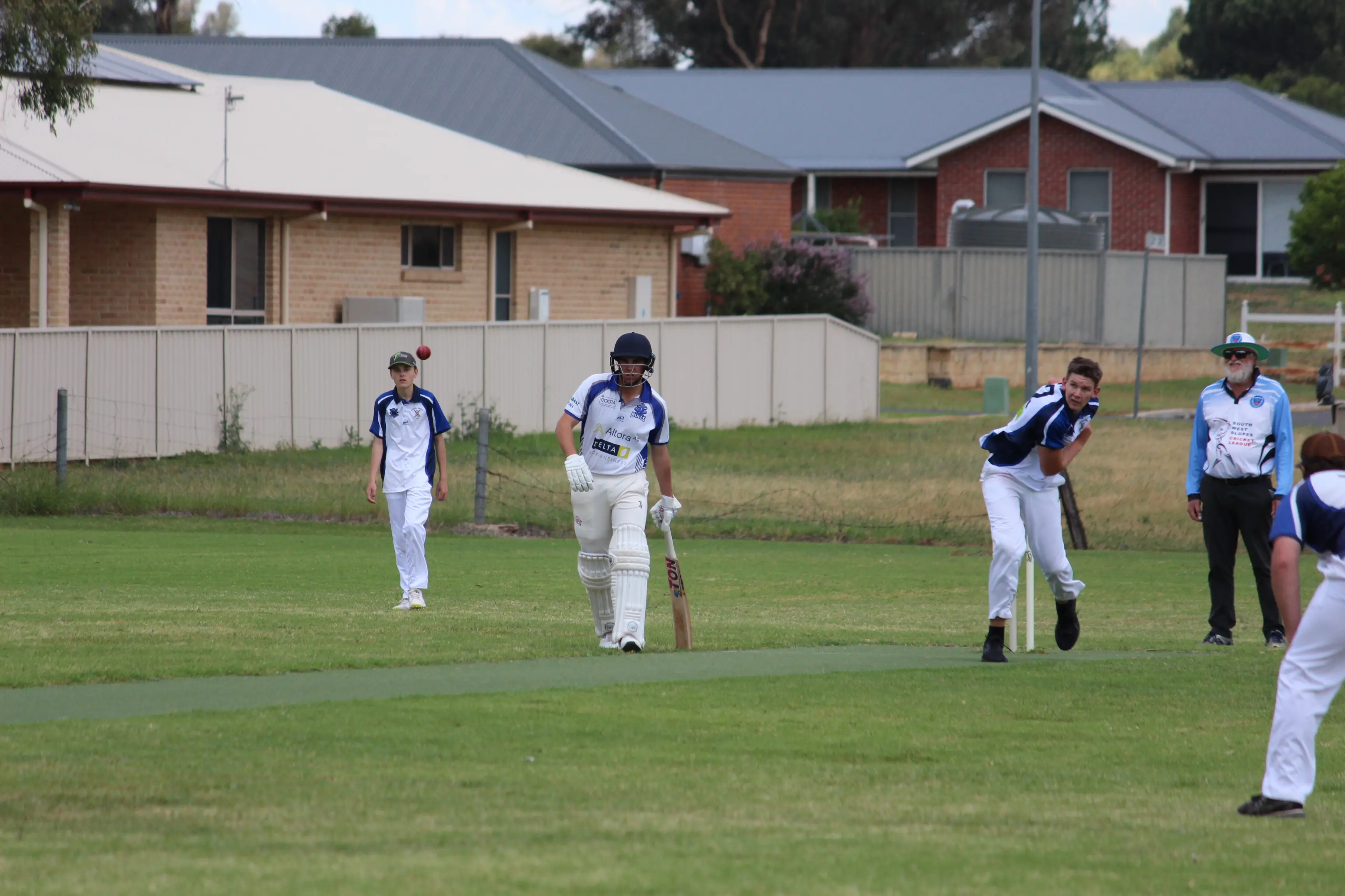 <p>Bailey Edwards sending the ball down the pitch.</p>\\n