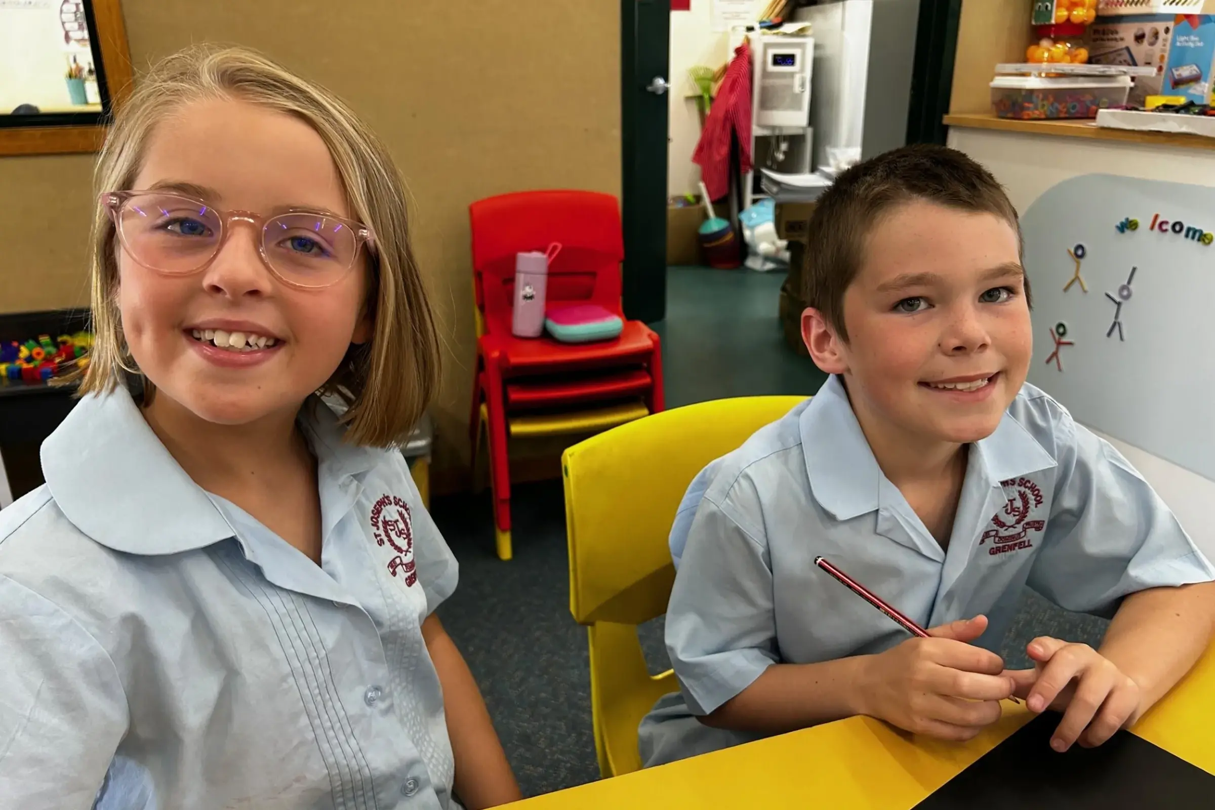 <p>Willa and Cooper were settling back into another year of learning. PHOTO: Supplied</p>\\n