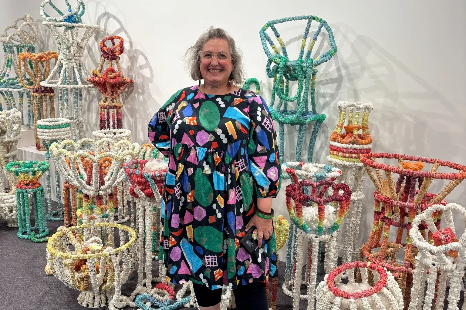 <p>Shani Nottingham at the Grenfell Art Gallery with her exhibit that is currently on display \\'More Little Nothings\\'. PHOTO: Weddin Mountains Region</p>\\n
