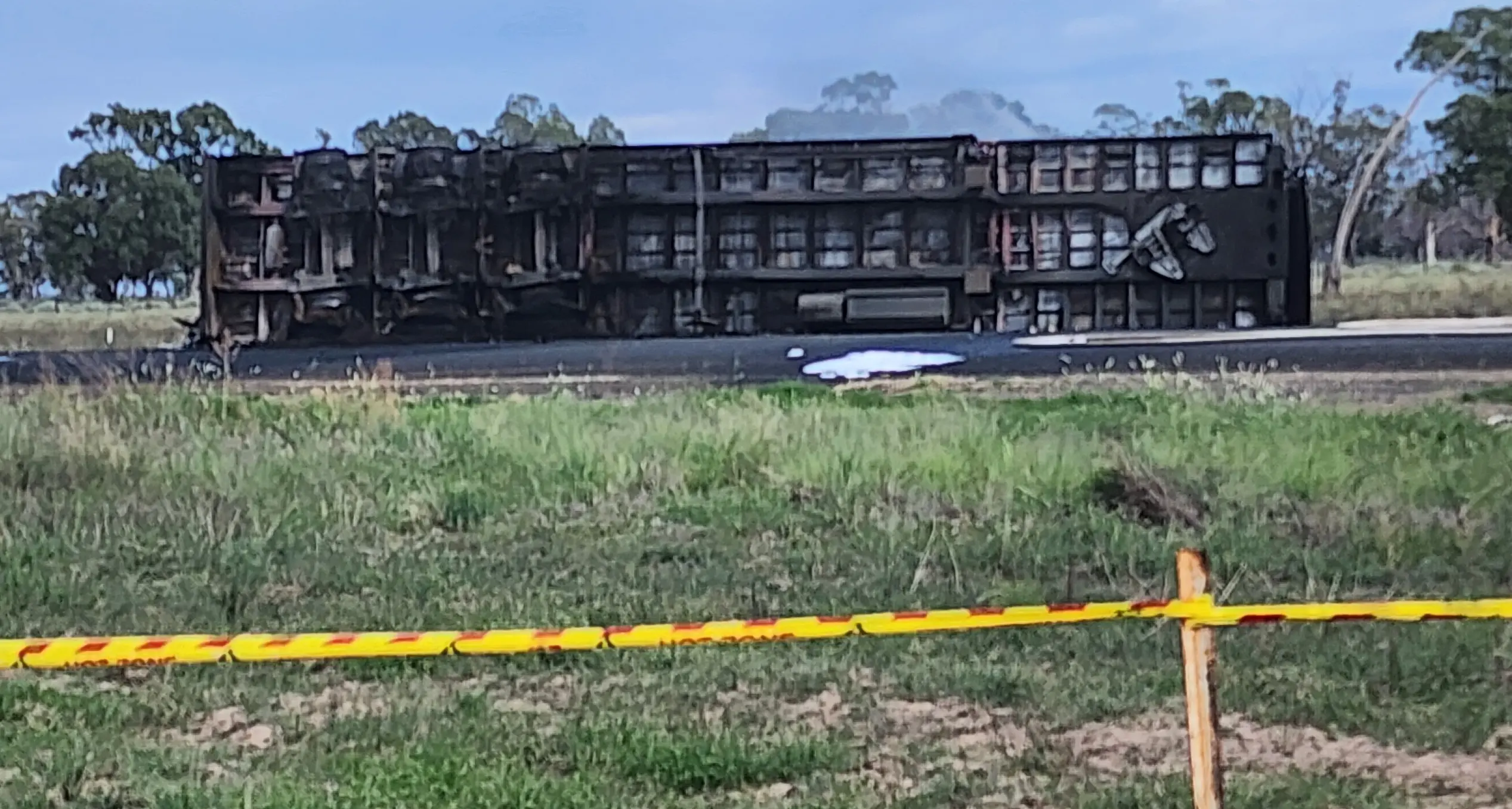 B-double catches fire on Newell Highway