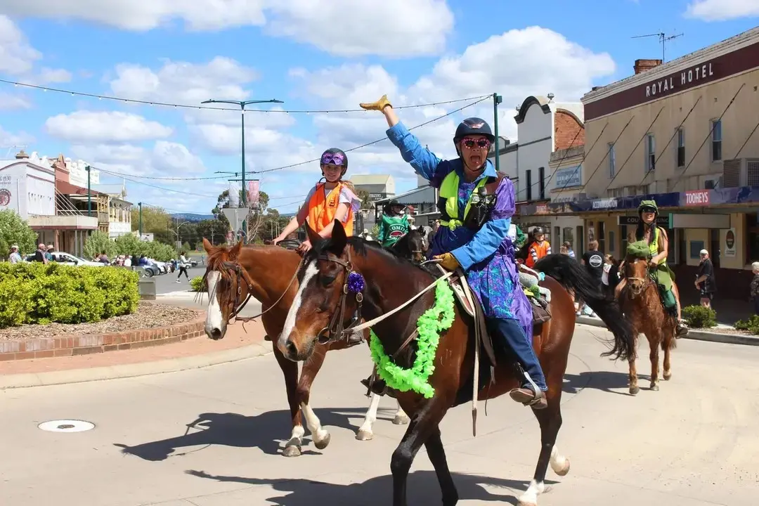 <p>A highlight of the muster is \\'Wacky Wednesday\\' where riders and horses dress up and entertain those along Grenfell\\'s Main Street.</p>\\n