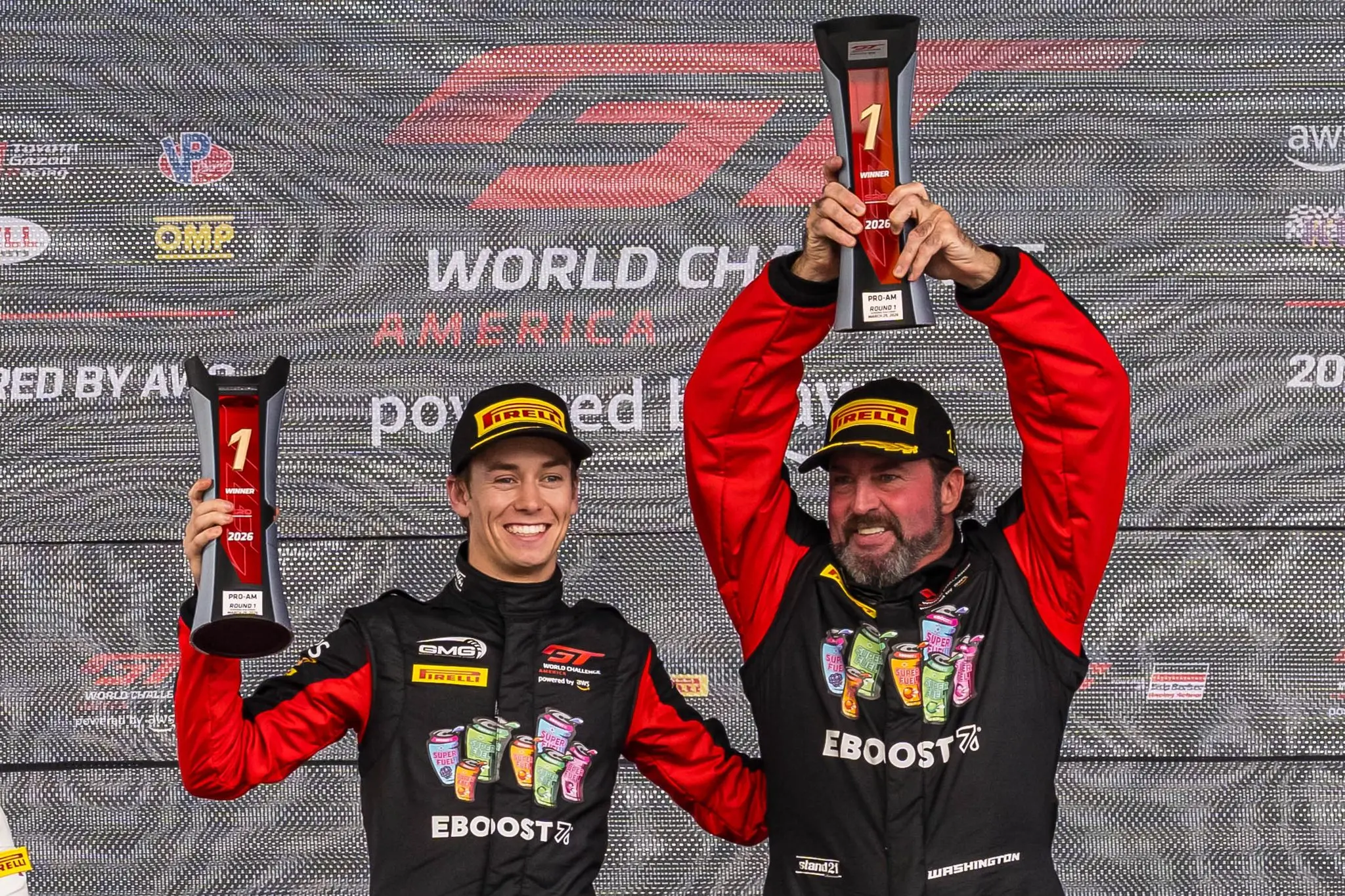 <p>Grenfell\\'s Tom Sargent alongside teammate Kyle Washington. PHOTO: Porsche Motorsport North America</p>\\n