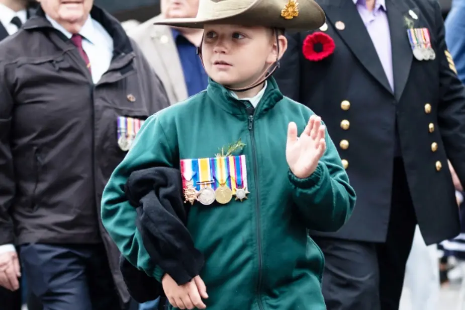 <p>A young man proudly wearing his ancestor\\u2019s medals during an ANZAC Day march. PHOTO: Defence Image Gallery.</p>\\n