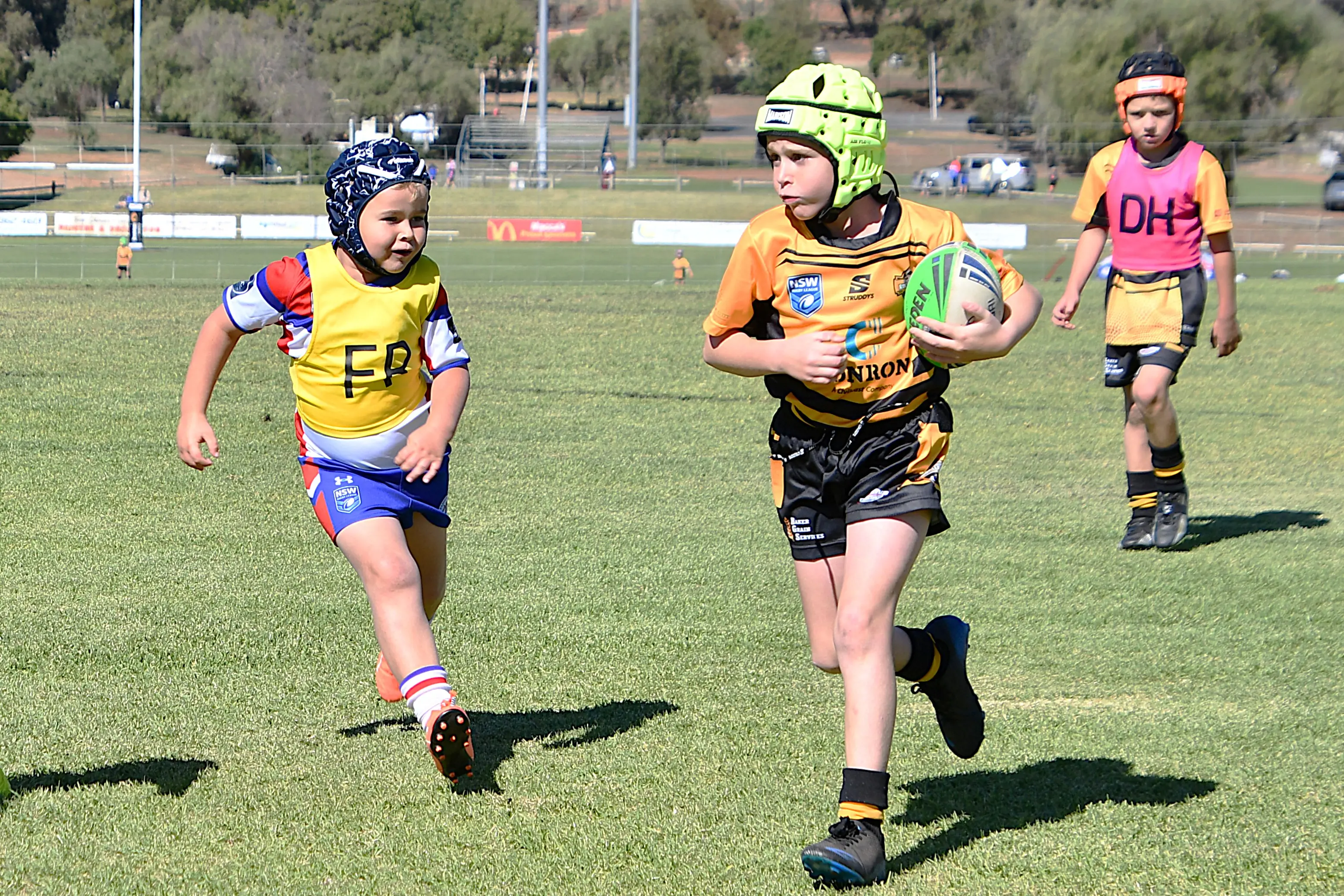<p>Hunter Walmsley of Grenfell with the ball. PHOTOS: Jenny Kingham</p>\\n