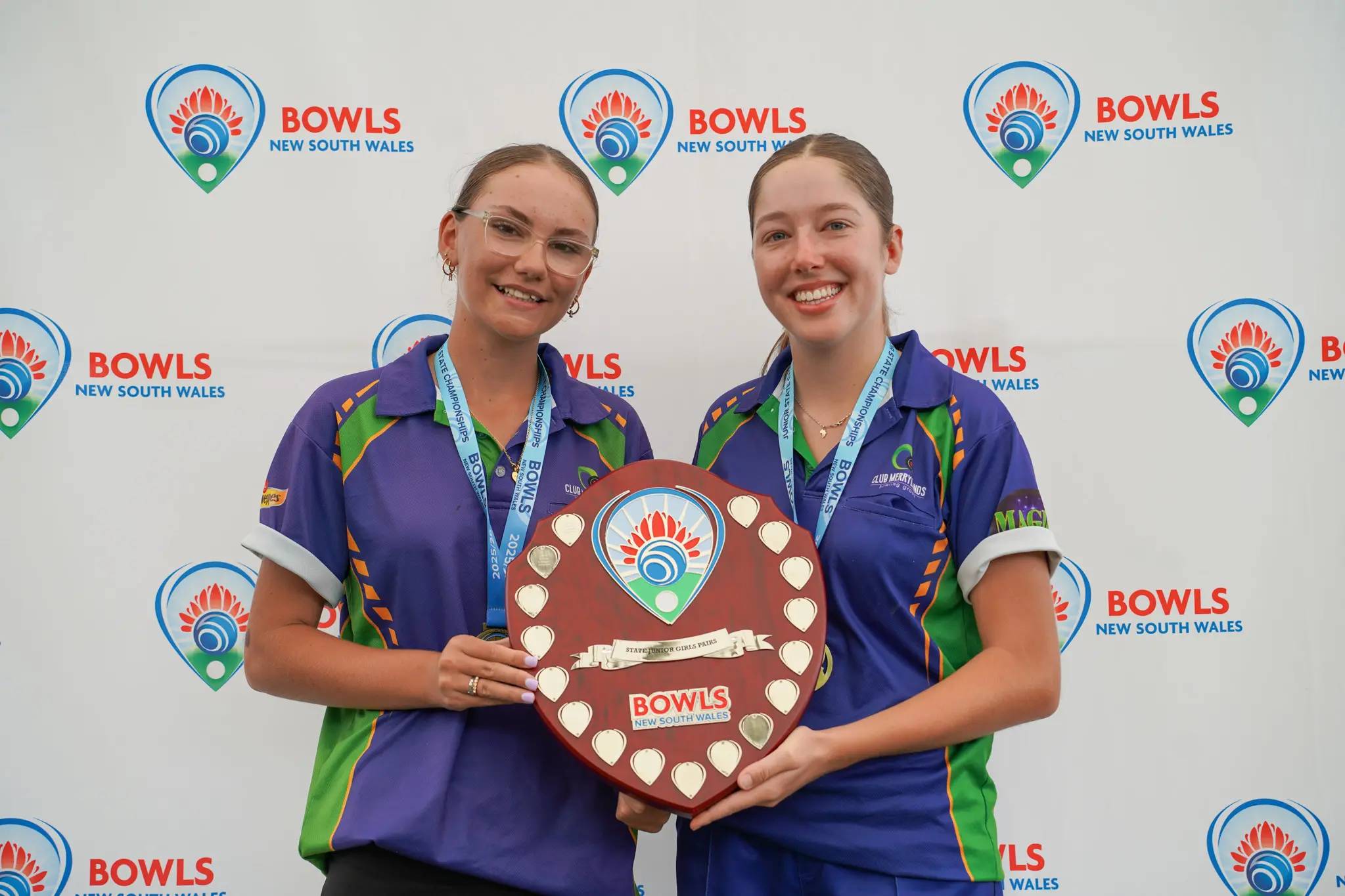 <p>Annabelle Teague and Chanel Chakouch are Junior State Champions in girls pairs. Both girls represented Merrylands. PHOTO: Bowls NSW</p>\\n