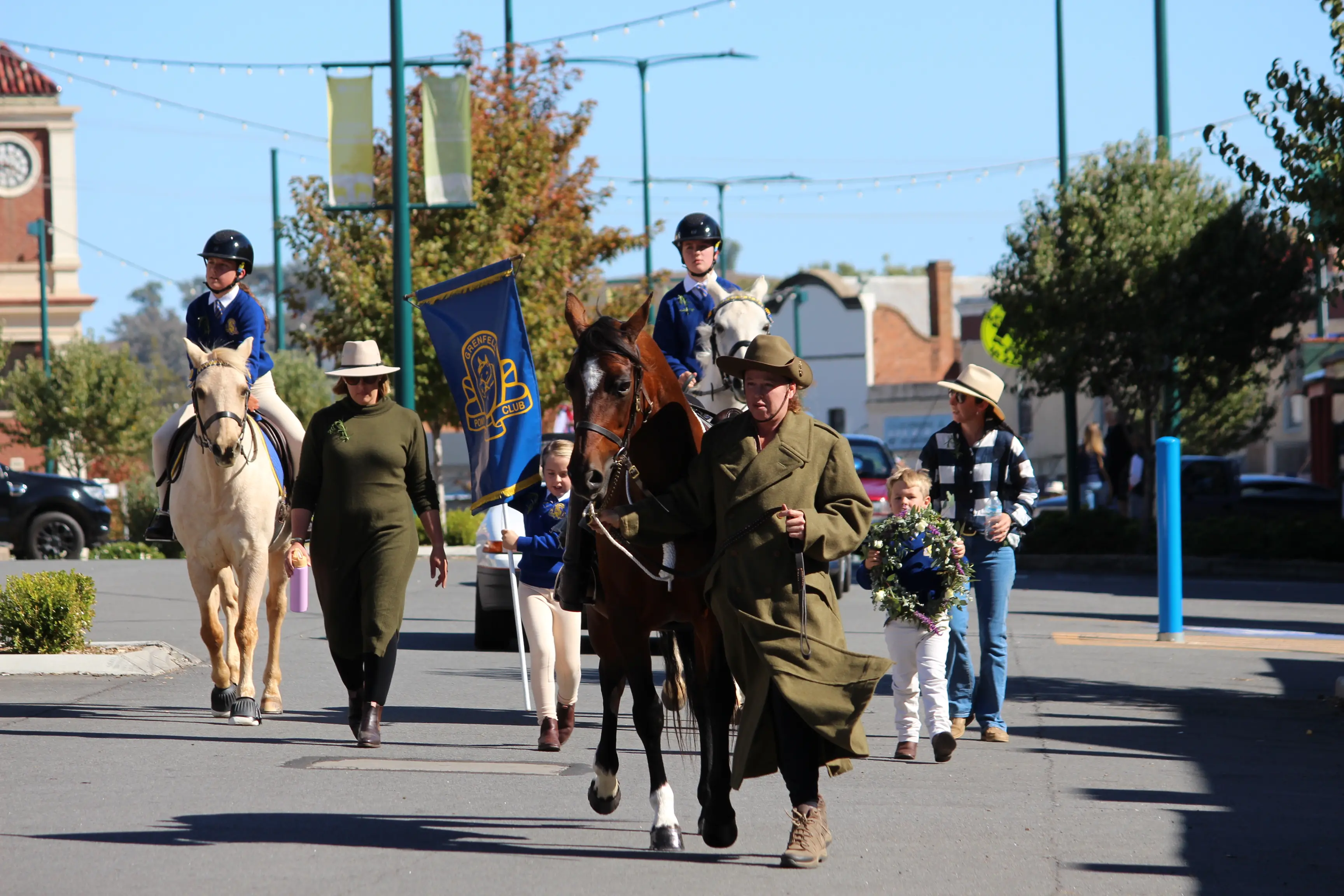 <p>The riderless horse led the Grenfell ANZAC Day march followed by Grenfell Pony Club. PHOTO: Brendan McCool</p>\\n
