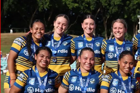 <p>Alana with the winning Parramatta Eels side.</p>\\n