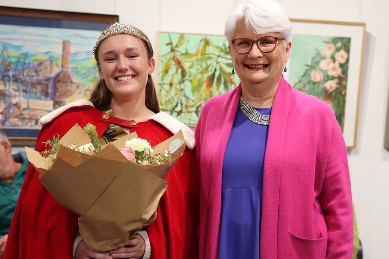 <p>Grenfell Henry Lawson Festival of the Arts Queen Bridie Forde with Henry Lawson Festival VIP Mary Moffitt.</p>\\n