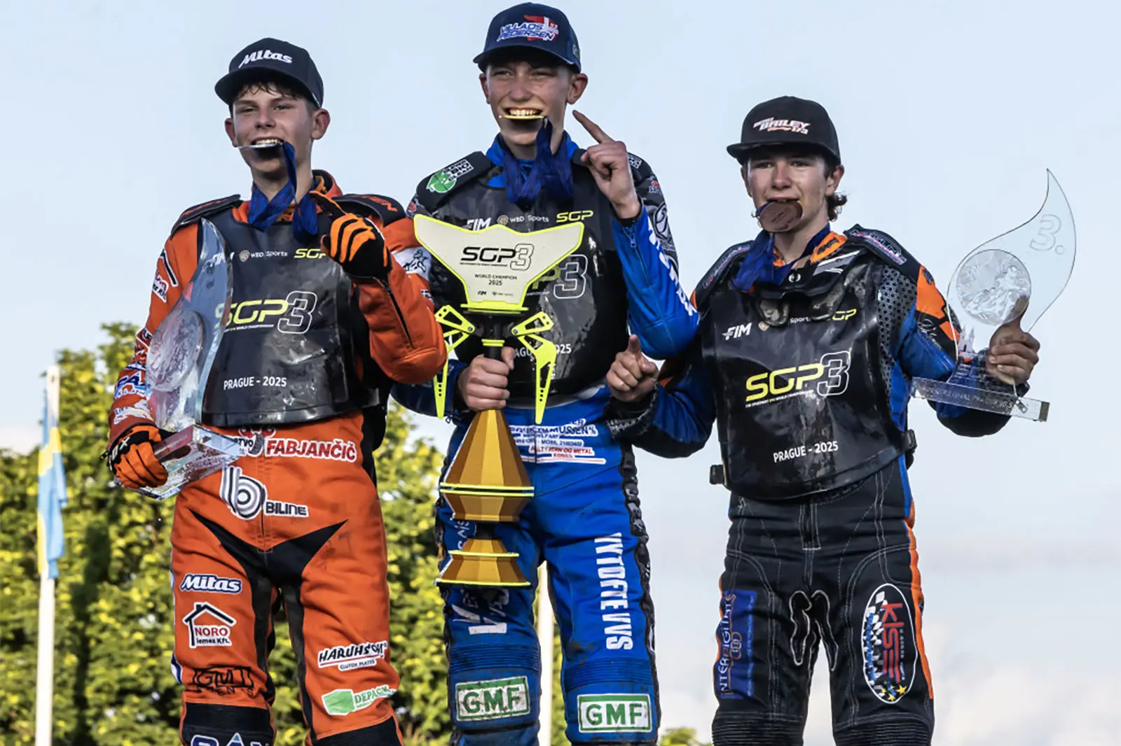 <p>The SGP3 podium 2025: (L to R) Sven Cerjak, Villads Pedersen and Beau Bailey. PHOTO: FullNoise.com.au</p>\\n