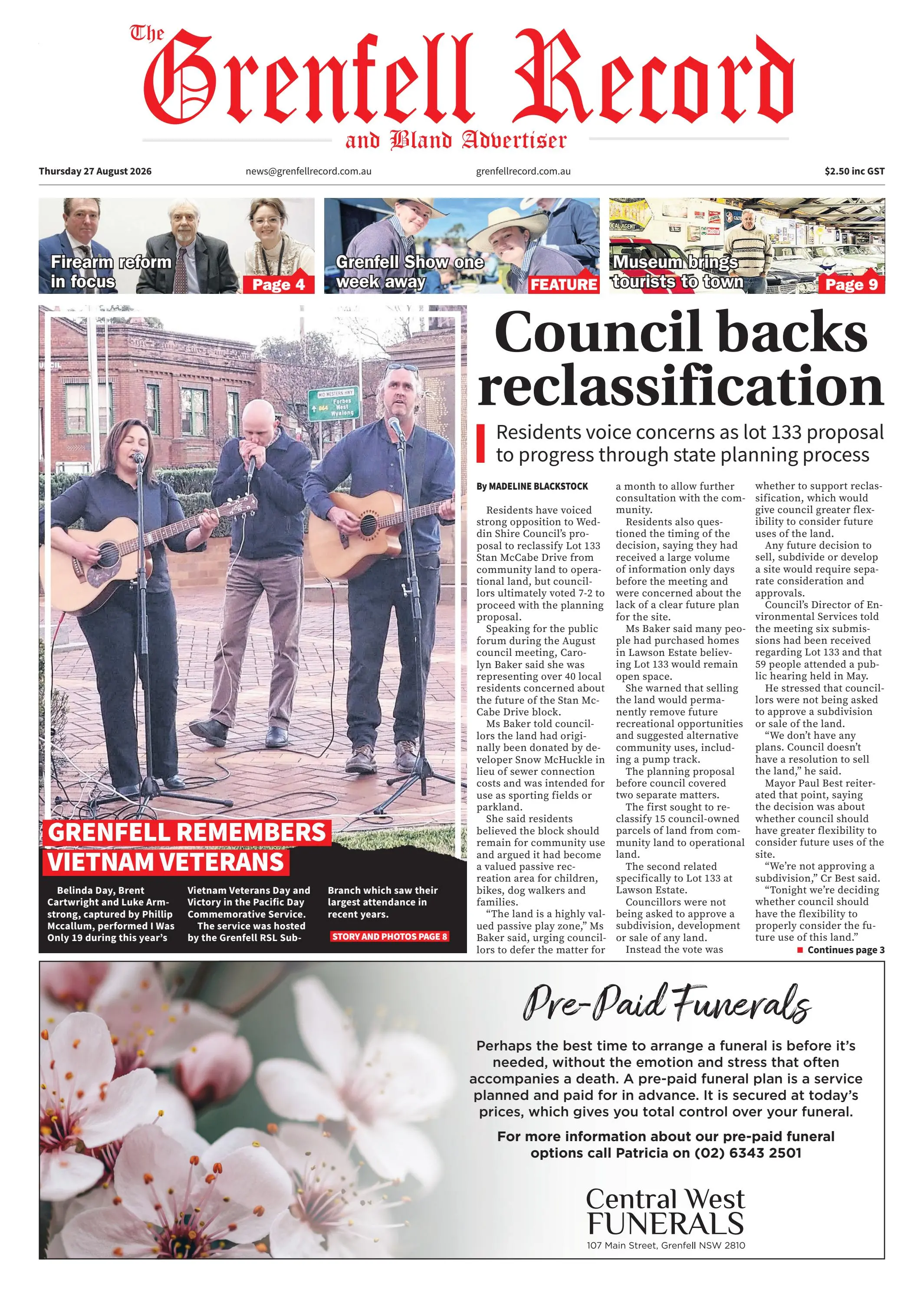 Grenfell Record, Thursday, August 27, 2026