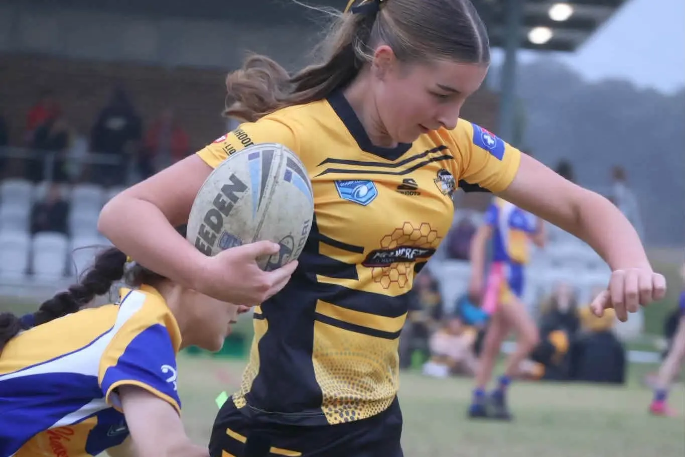 <p>Under 17s league tag girls on the field during the season. PHOTO: Grenfell JRL</p>\\n
