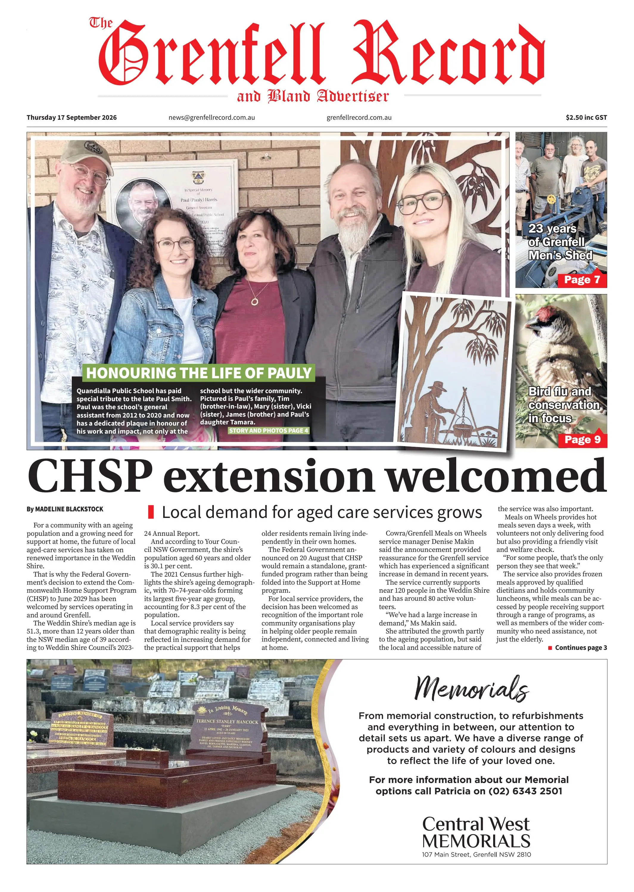 Grenfell Record, Thursday, 17 September, 2026