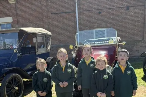<p>Greenthorpe Public School students had a special visit last week from over 80 veteran vehicles.  </p>\\n