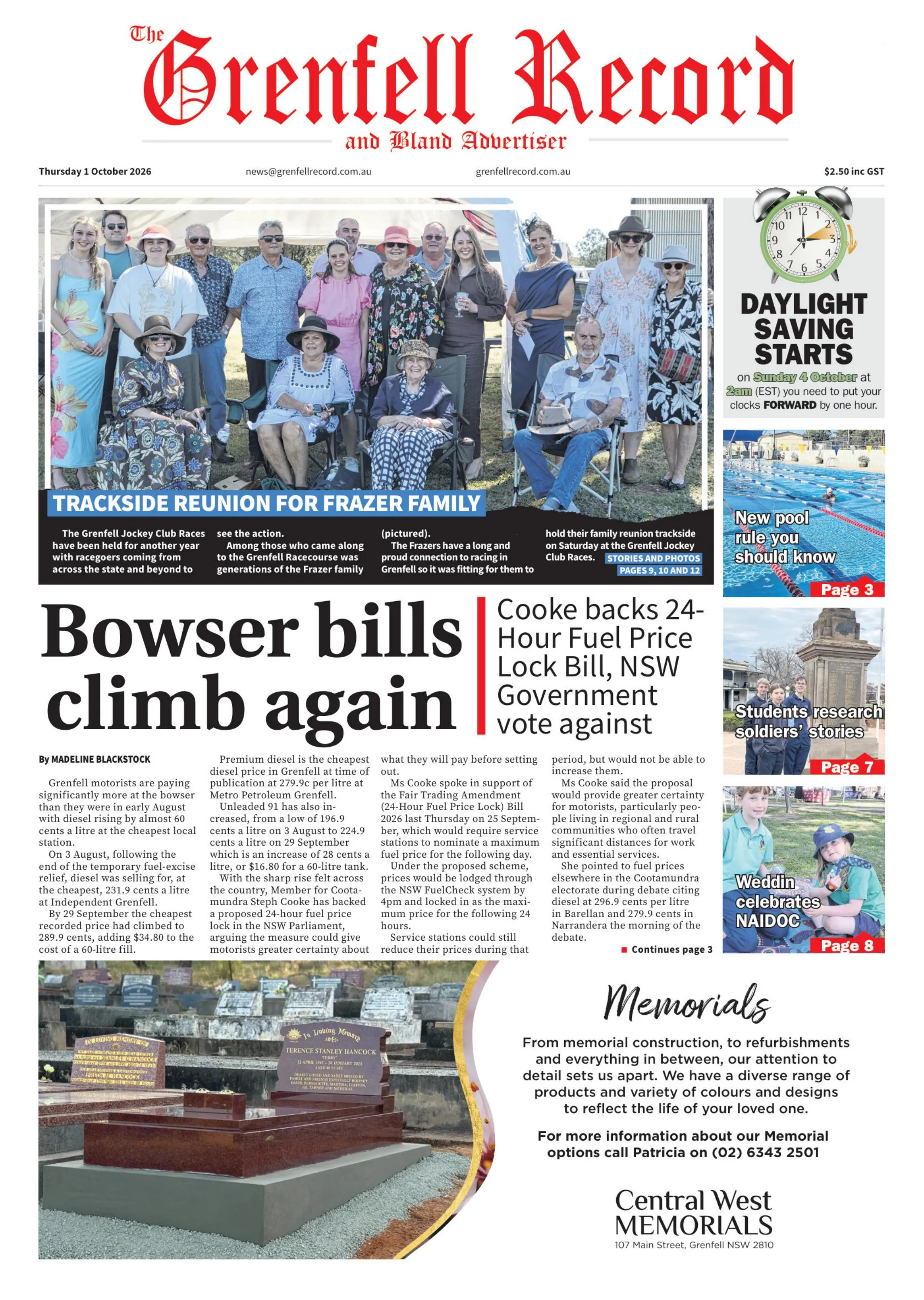Grenfell Record, Thursday, 1 October, 2026