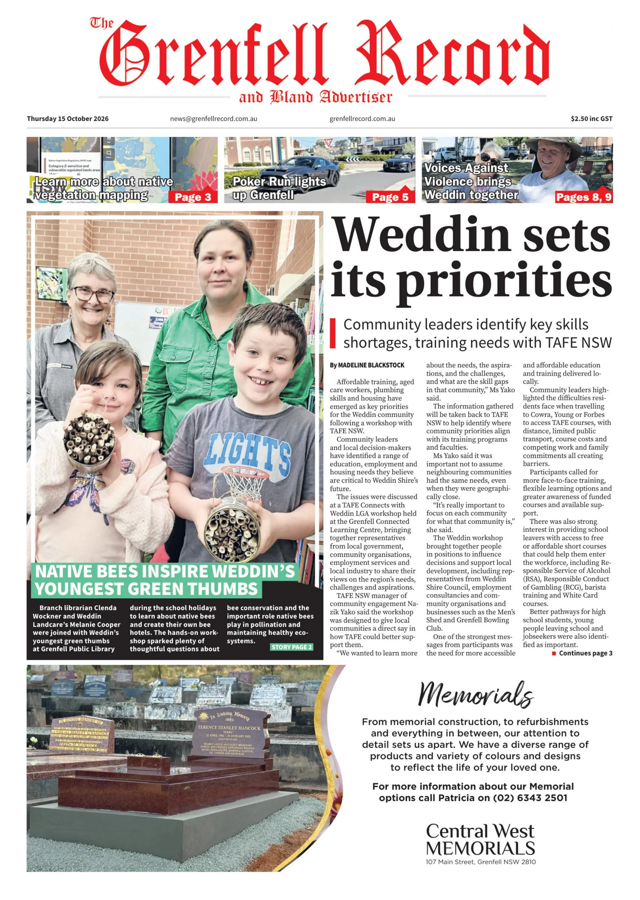 Grenfell Record, Thursday, 15 October, 2026