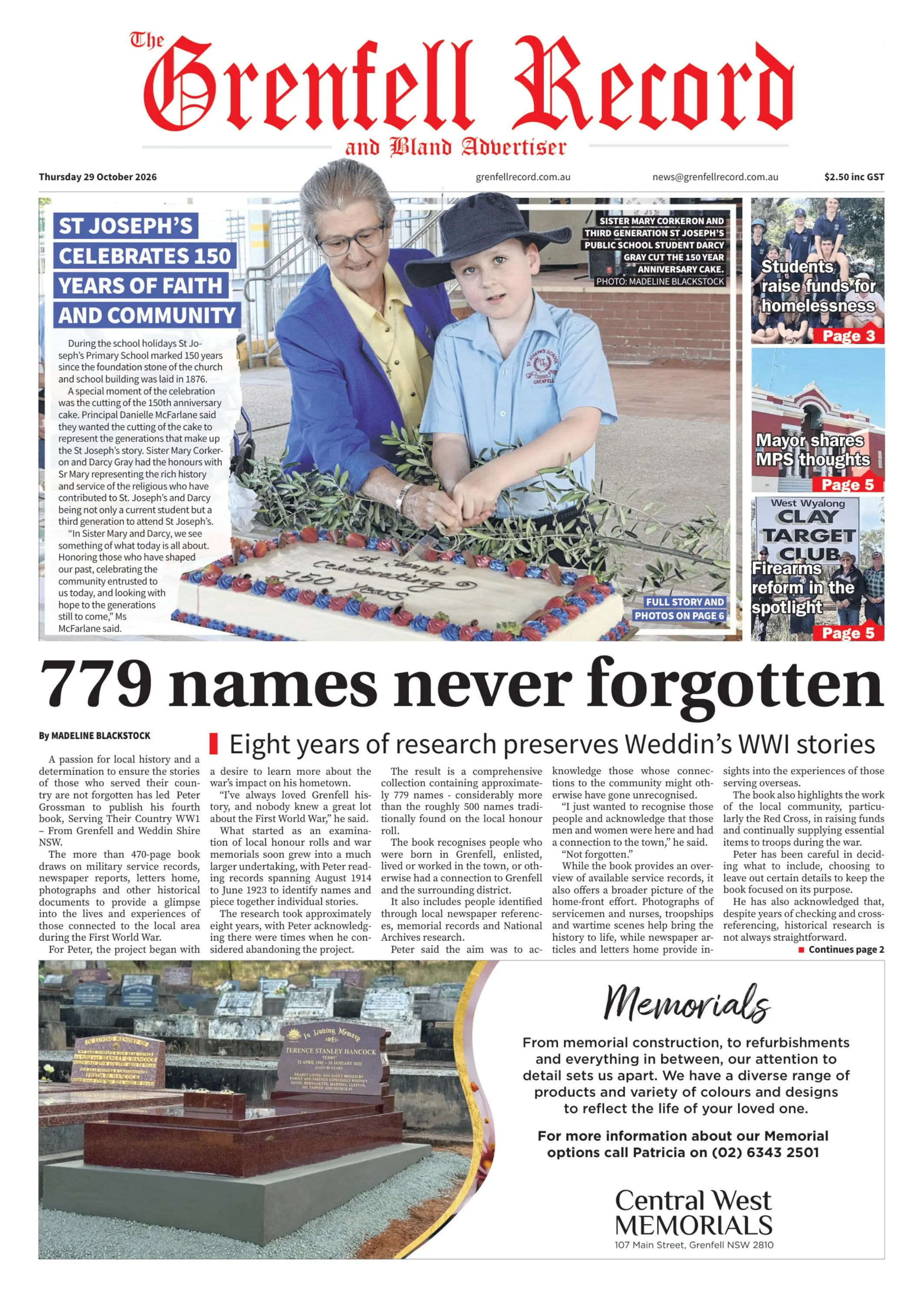 Grenfell Record, Thursday, 29 October, 2026