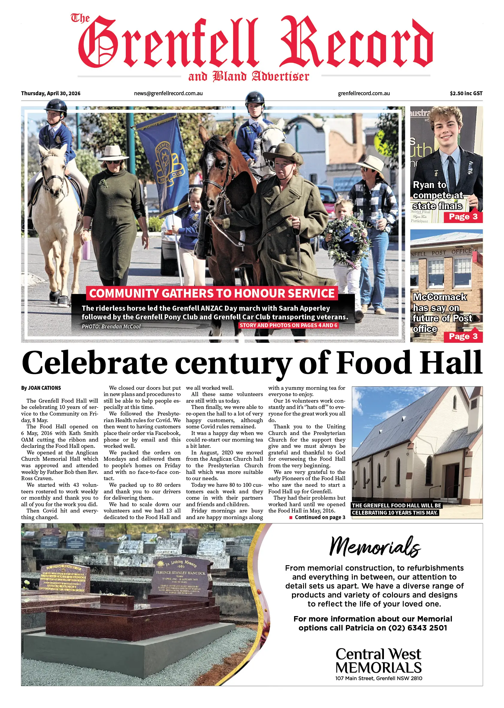 Grenfell Record, Thursday, April 30, 2026