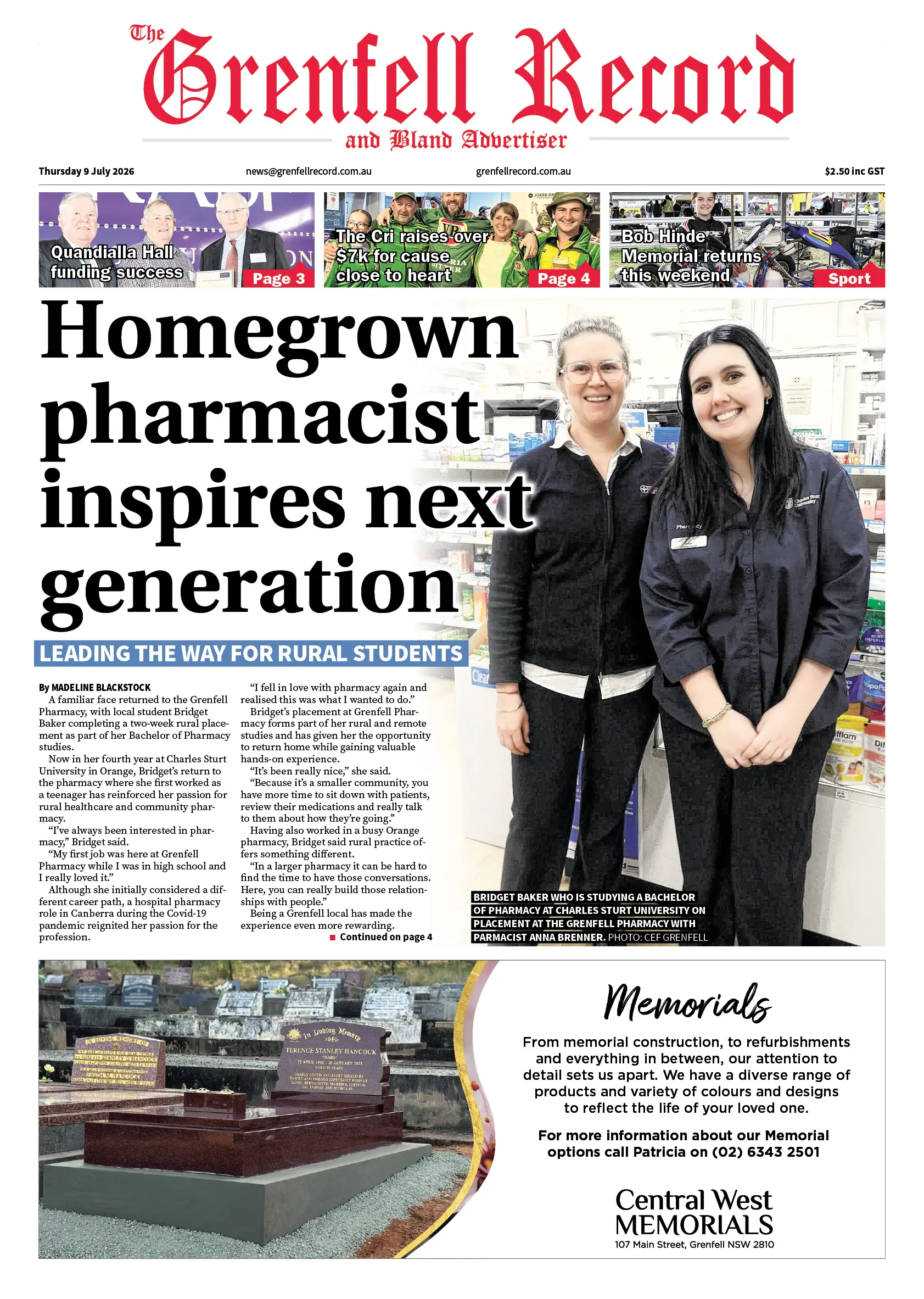 Grenfell Record, Thursday 9 July 2026