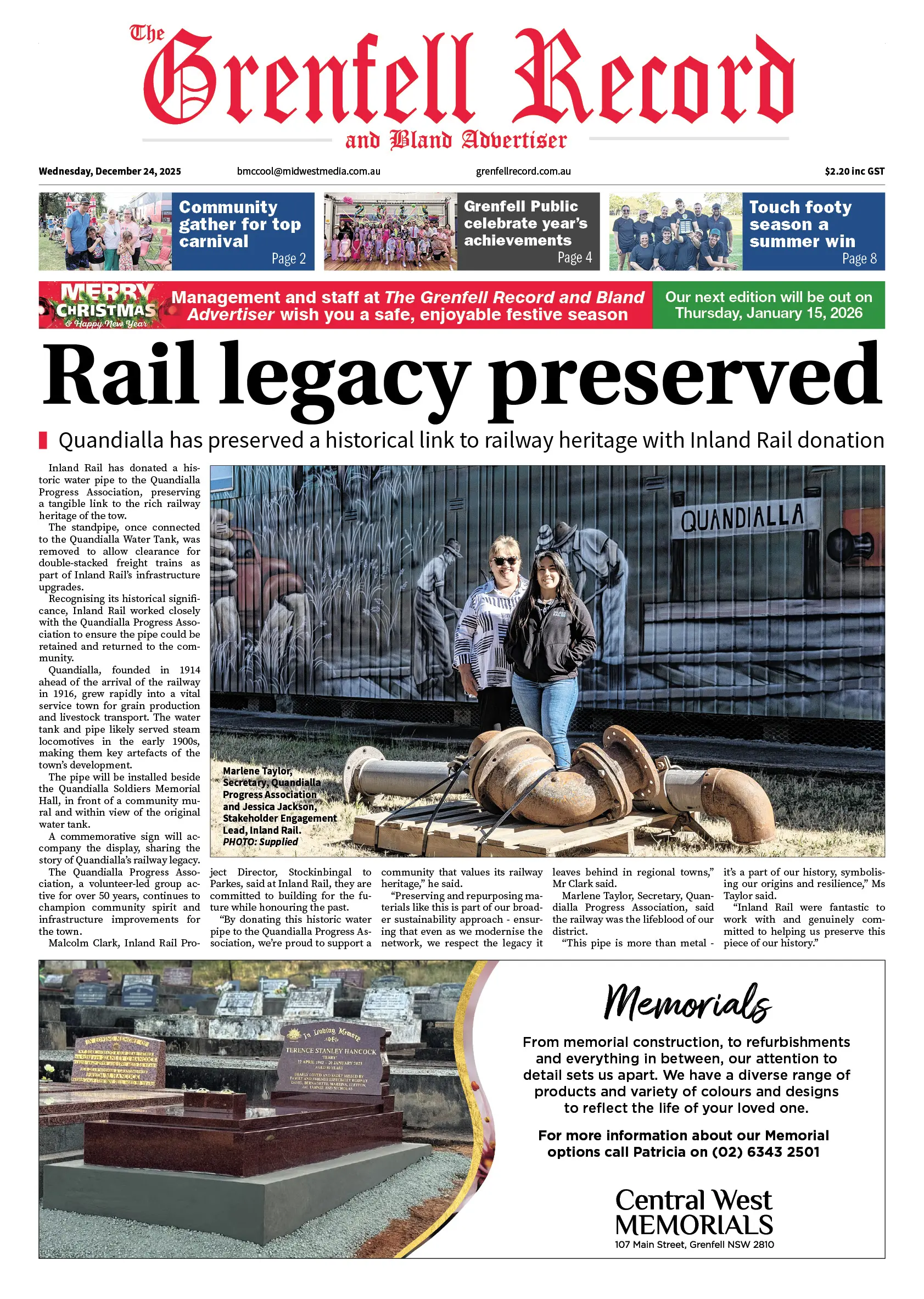 Grenfell Record, Wednesday, December 24, 2025