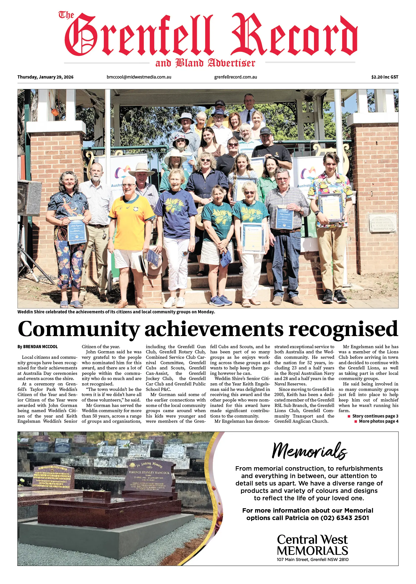 Grenfell Record, Thursday, January 29, 2026