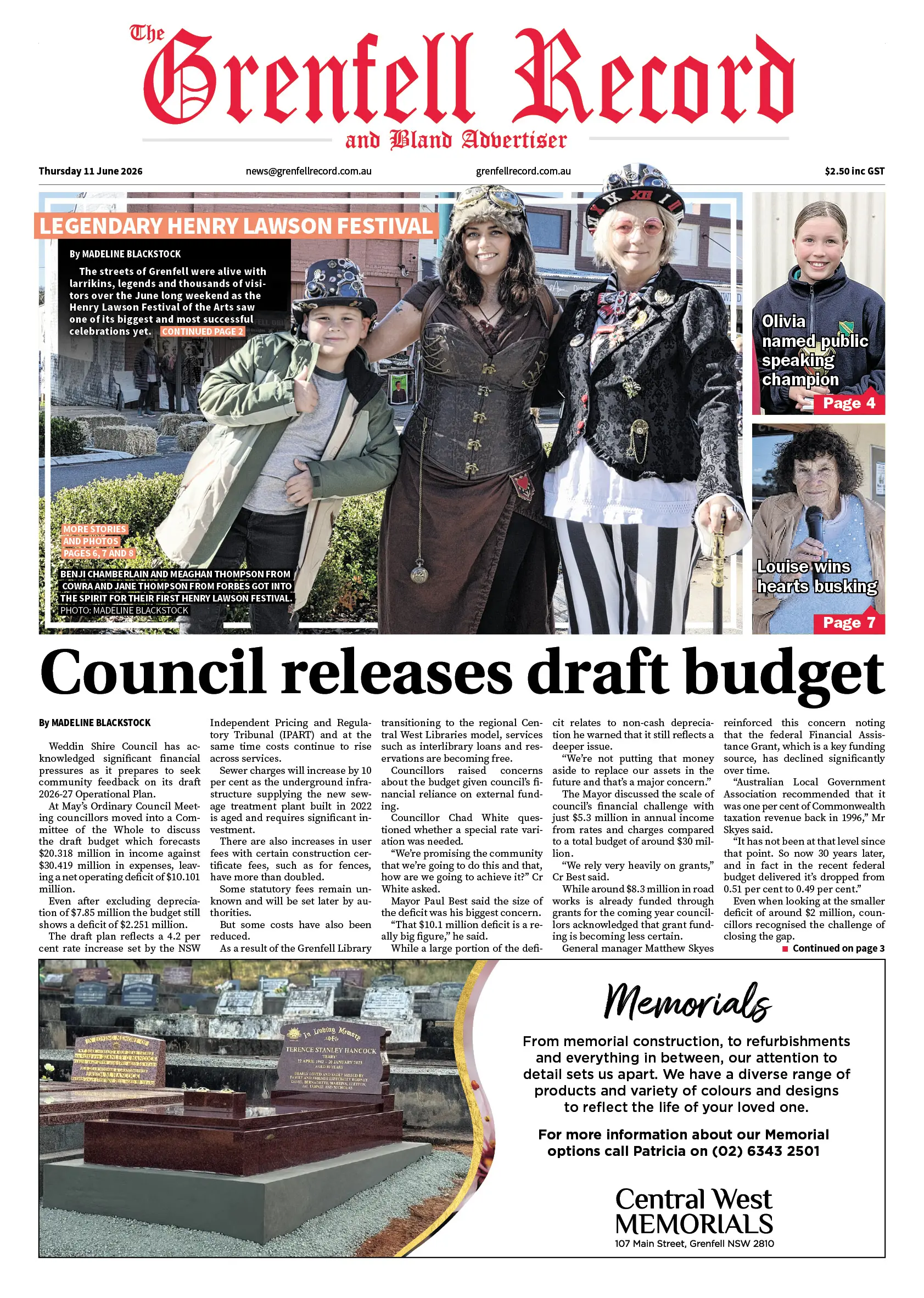 Grenfell Record, Thursday 11 June 2026