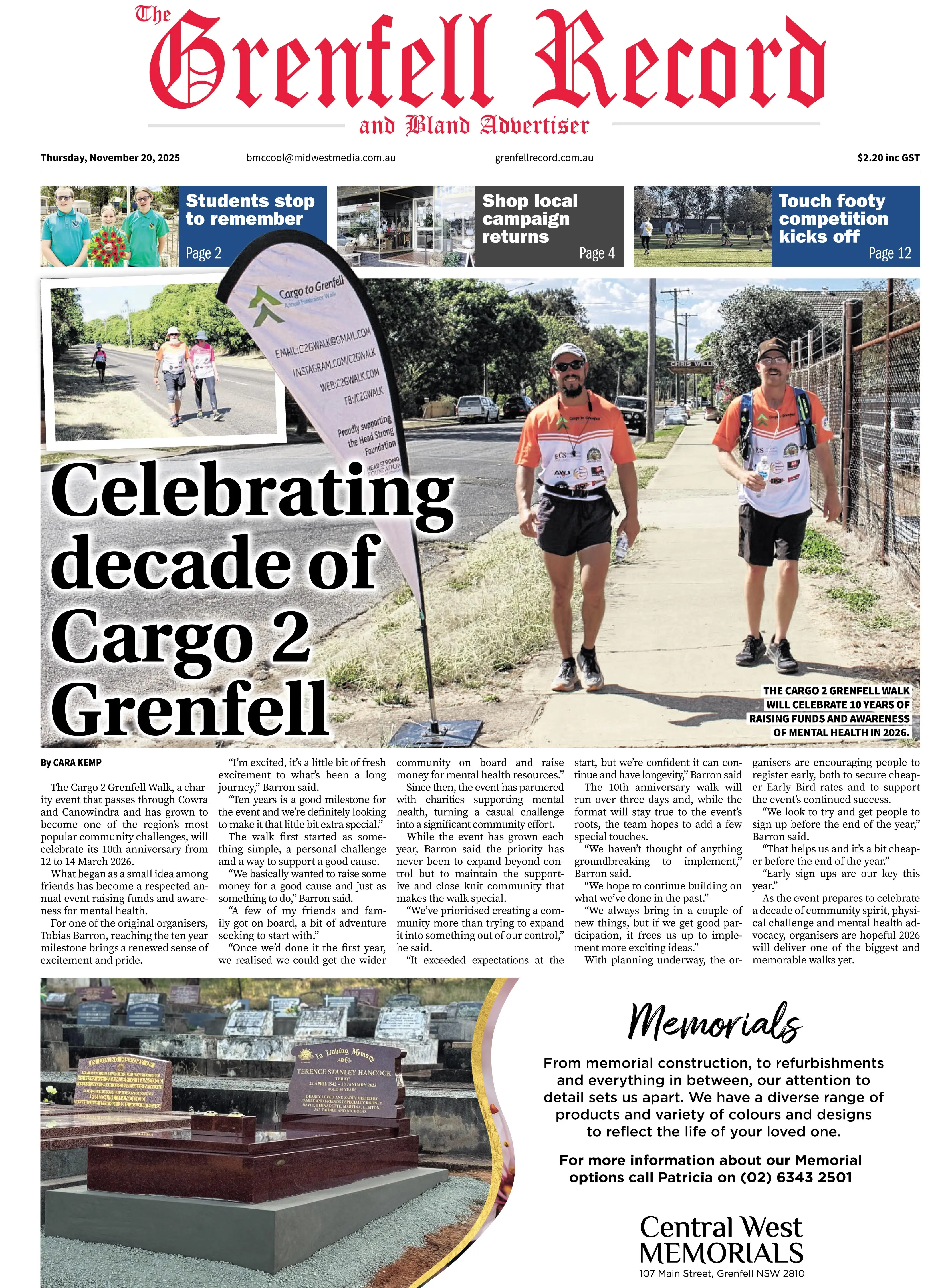 Grenfell Record, Thursday, November 20, 2025