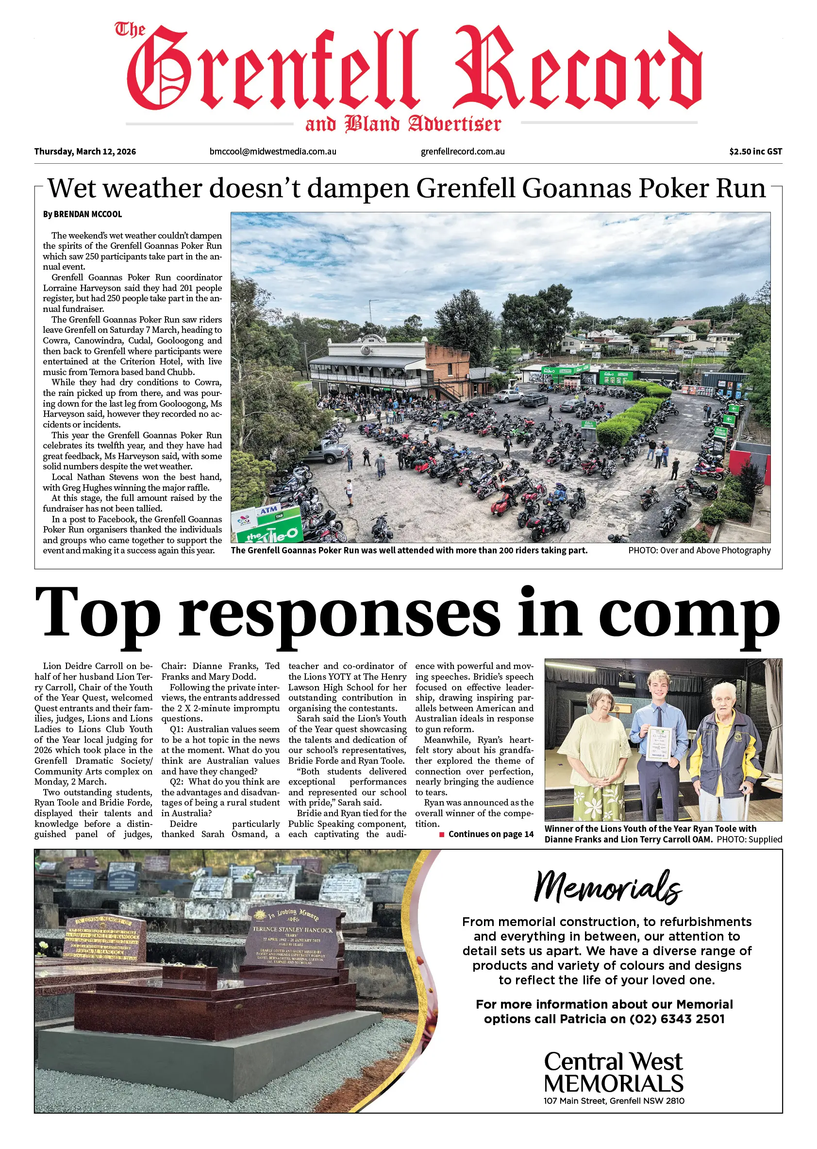 Grenfell Record, Thursday, March 12, 2026